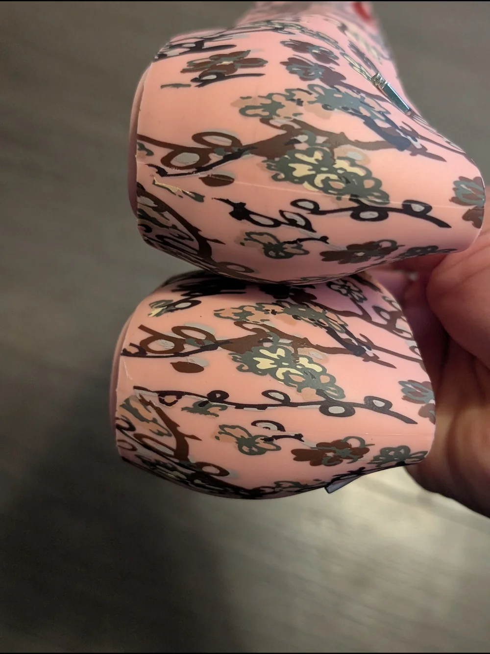 Melissa Pink Floral Peep-Toe Ballet Flats Size 2